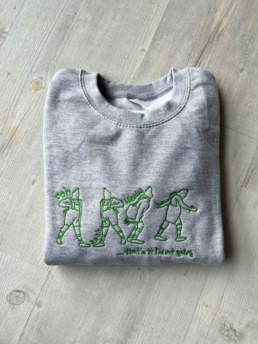 Grinch Ooh A Ah That's It I'm Not Going Shirt (Style: Z65 Crewneck Pullover Sweatshirt, Color: Sport Grey, Size: XL)