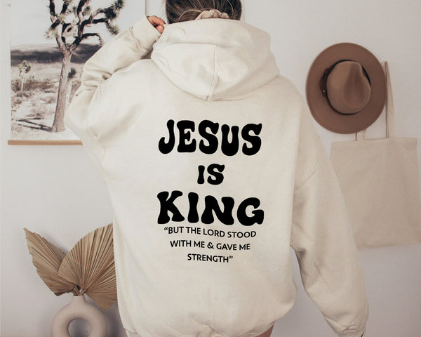 Jesus Is King Hoodie, Christian Apparel, Faith Apparel, Christian Gifts - obprintshop