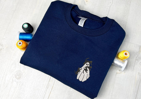 Cat Ghost Halloween Sweatshirt, Black Cat Ghost Crewneck, Cute Cat Mom Sweatshirt