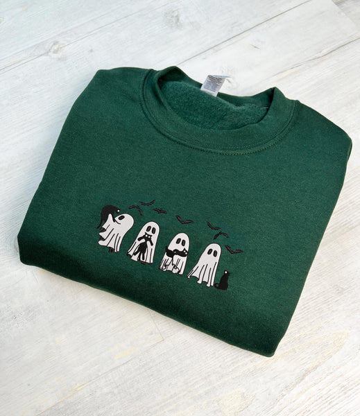 Cat Mom Halloween Sweatshirt, Cute Ghost Cat Sweatshirt, Spooky Season Crewneck