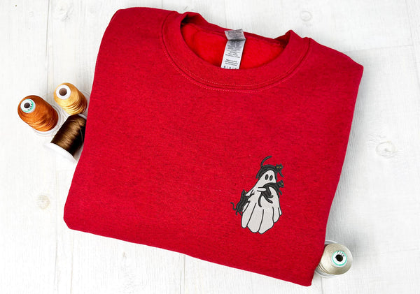 Cat Ghost Halloween Sweatshirt, Black Cat Ghost Crewneck, Cute Cat Mom Sweatshirt