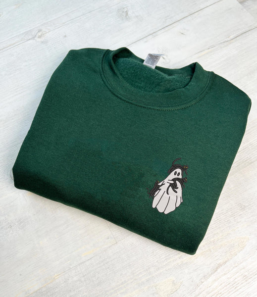 Cat Ghost Halloween Sweatshirt, Black Cat Ghost Crewneck, Cute Cat Mom Sweatshirt