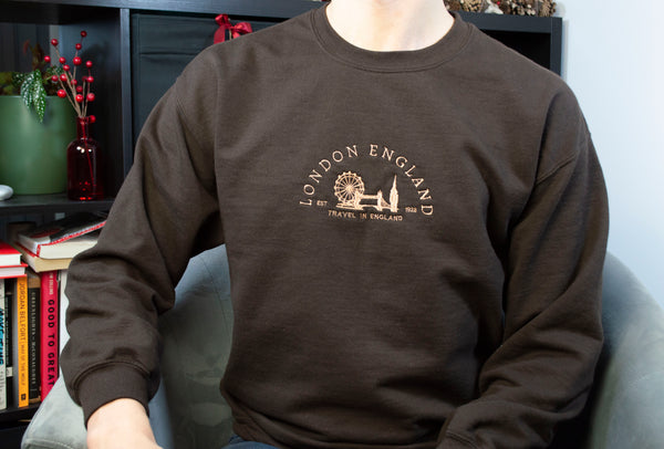 Vintage London England Embroidered Sweatshirt - obprintshop