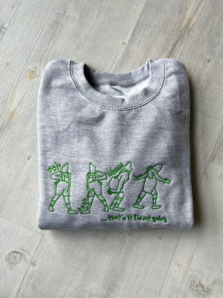 That's It, I'm Not Going! Grinch Embroidered Sweatshirt - Grey And Black - obprintshop