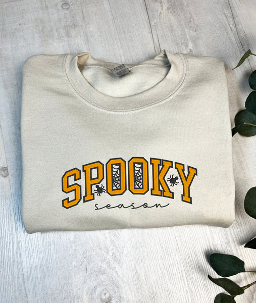 Spooky Season Embroidered Sweatshirt, Halloween Sweatshirt - obprintshop