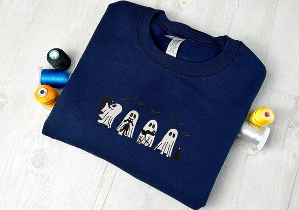 Cat Mom Halloween Sweatshirt, Cute Ghost Cat Sweatshirt, Spooky Season Crewneck