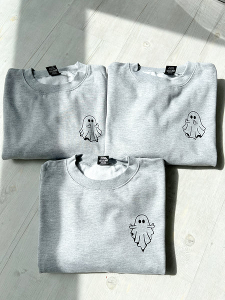 Ghost Middle Finger Matching Halloween Sweatshirts And Hoodies - obprintshop