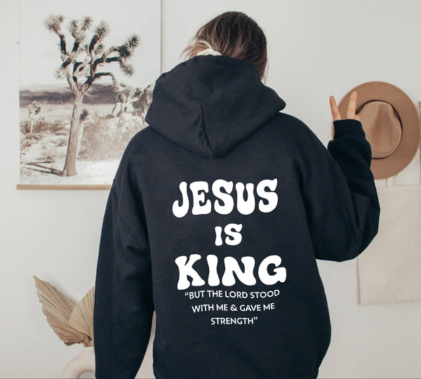 Jesus Is King Hoodie, Christian Apparel, Faith Apparel, Christian Gifts - obprintshop