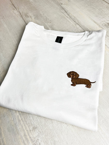 Embroidered Dachshund TShirt, Sausage Dog Sweatshirt, Gift For Dog Lovers - obprintshop