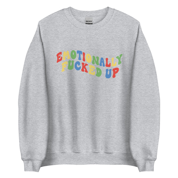Emotionally Exhausted Sweatshirt, Trendy Sweatshirt, Aesthetic Sweatshirt, Mental Health Sweatshirt - obprintshop